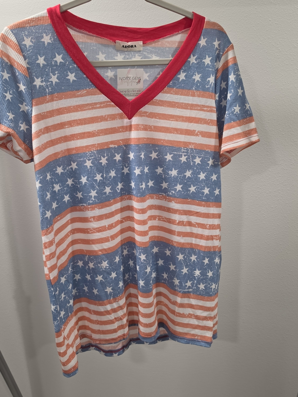 ADORA Star & Stripe V-Neck Tee